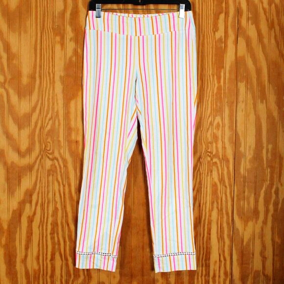 Crown & Ivy Striped Ankle Pants - Size 4 - Picture 1 of 4